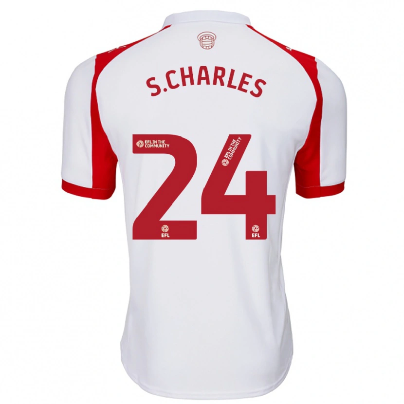 Danxen Hombre Camiseta Shea Charles #24 Blanco Rojo 1ª Equipación 2025/26 La Camisa México