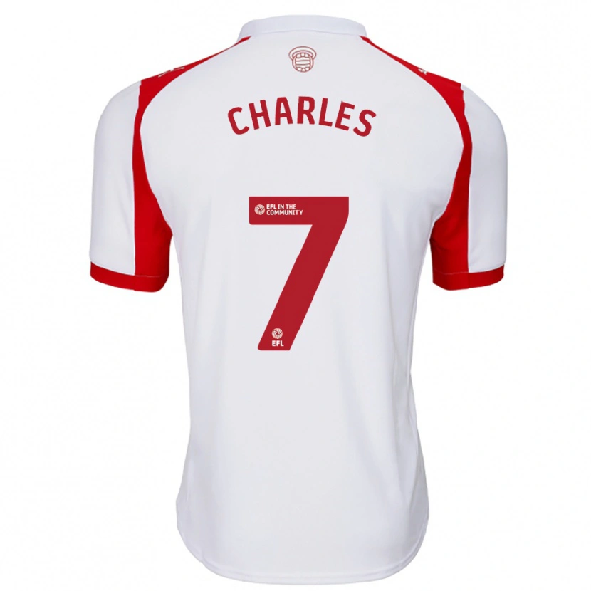 Danxen Hombre Camiseta Brandon Charles #7 Blanco Rojo 1ª Equipación 2025/26 La Camisa México