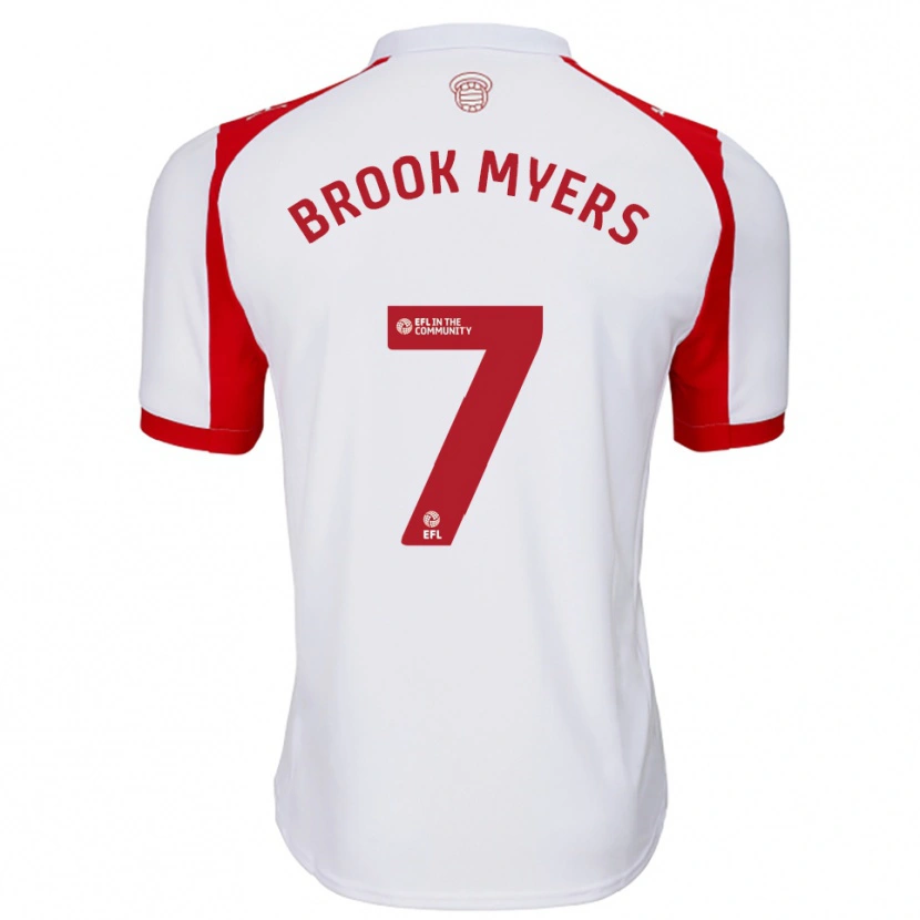 Danxen Hombre Camiseta Brook Myers #7 Blanco Rojo 1ª Equipación 2025/26 La Camisa México