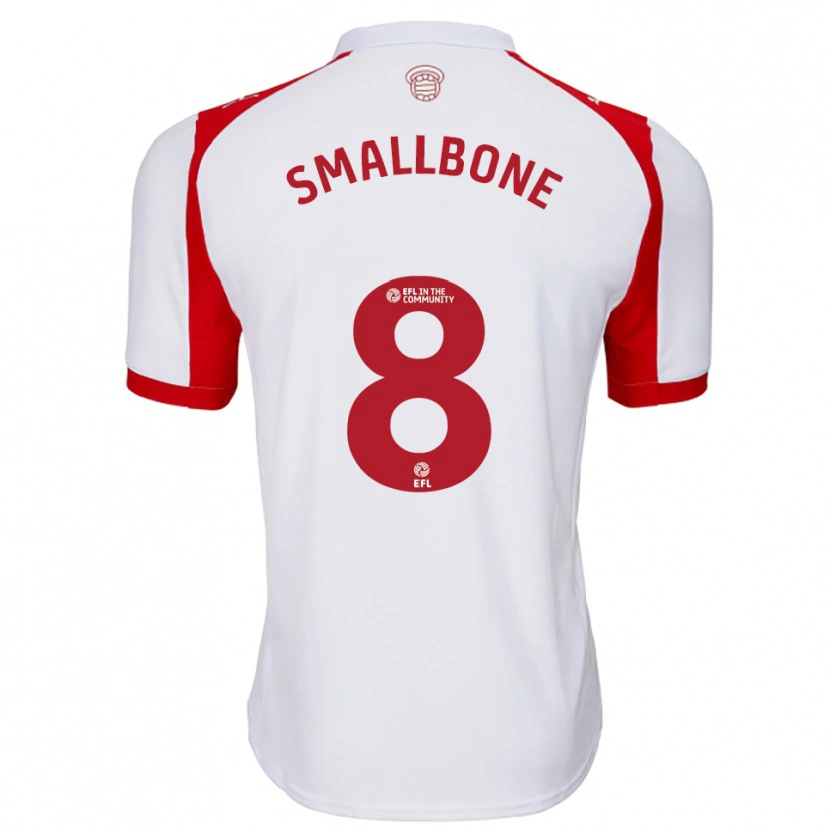 Danxen Hombre Camiseta Will Smallbone #8 Blanco Rojo 1ª Equipación 2025/26 La Camisa México