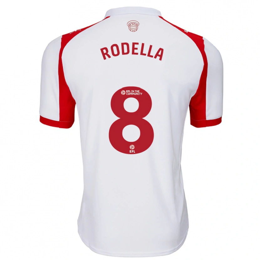 Danxen Hombre Camiseta Leo Rodella #8 Blanco Rojo 1ª Equipación 2025/26 La Camisa México
