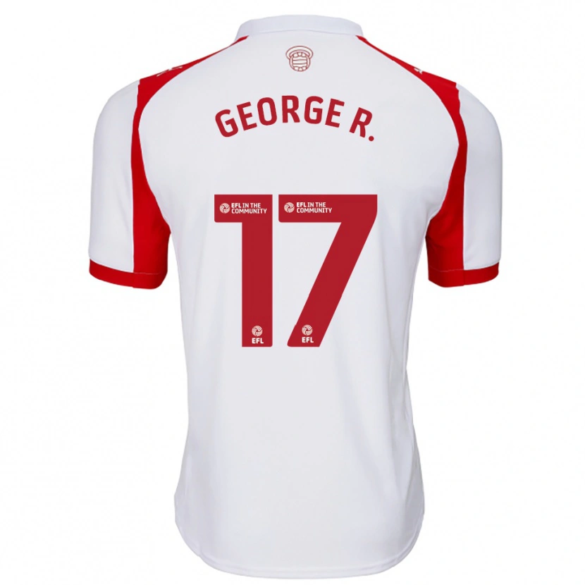 Danxen Hombre Camiseta George Robinson #17 Blanco Rojo 1ª Equipación 2025/26 La Camisa México