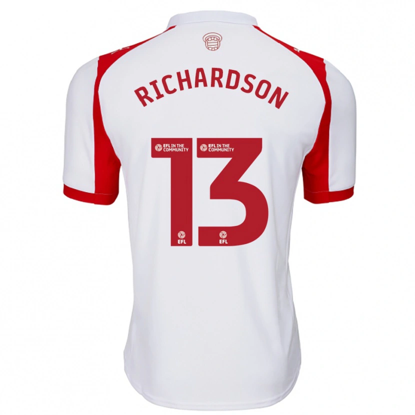 Danxen Hombre Camiseta Cale Richardson #13 Blanco Rojo 1ª Equipación 2025/26 La Camisa México