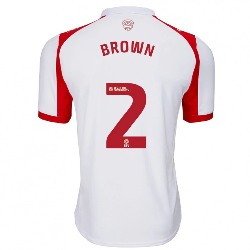 Danxen Hombre Camiseta Rachel Brown #2 Blanco Rojo 1ª Equipación 2025/26 La Camisa México