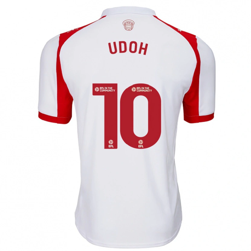 Danxen Hombre Camiseta Victor Udoh #10 Blanco Rojo 1ª Equipación 2025/26 La Camisa México