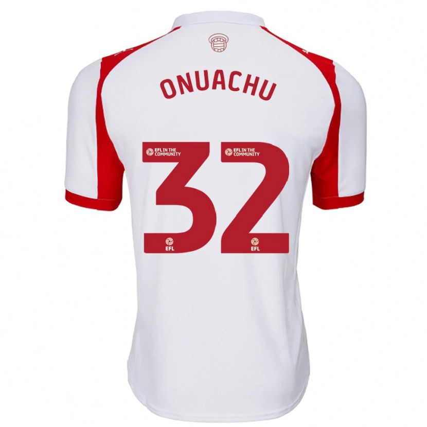 Danxen Hombre Camiseta Paul Onuachu #32 Blanco Rojo 1ª Equipación 2025/26 La Camisa México