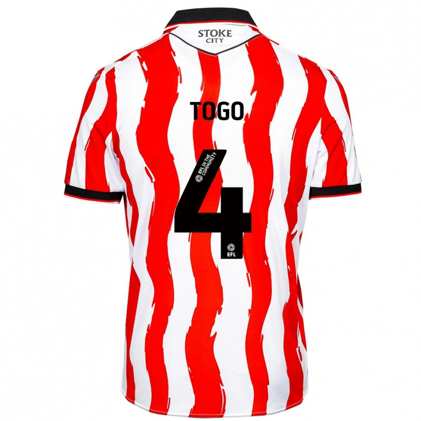 Danxen Hombre Camiseta Ian Togo #4 Blanco Rojo 1ª Equipación 2025/26 La Camisa México