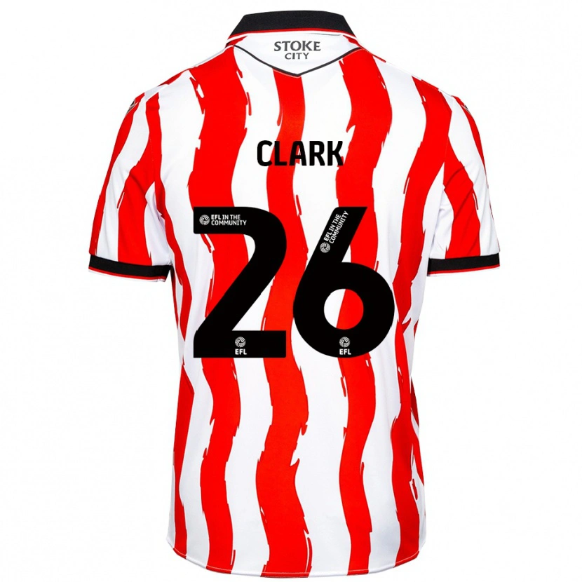Danxen Hombre Camiseta Ciaran Clark #26 Blanco Rojo 1ª Equipación 2025/26 La Camisa México
