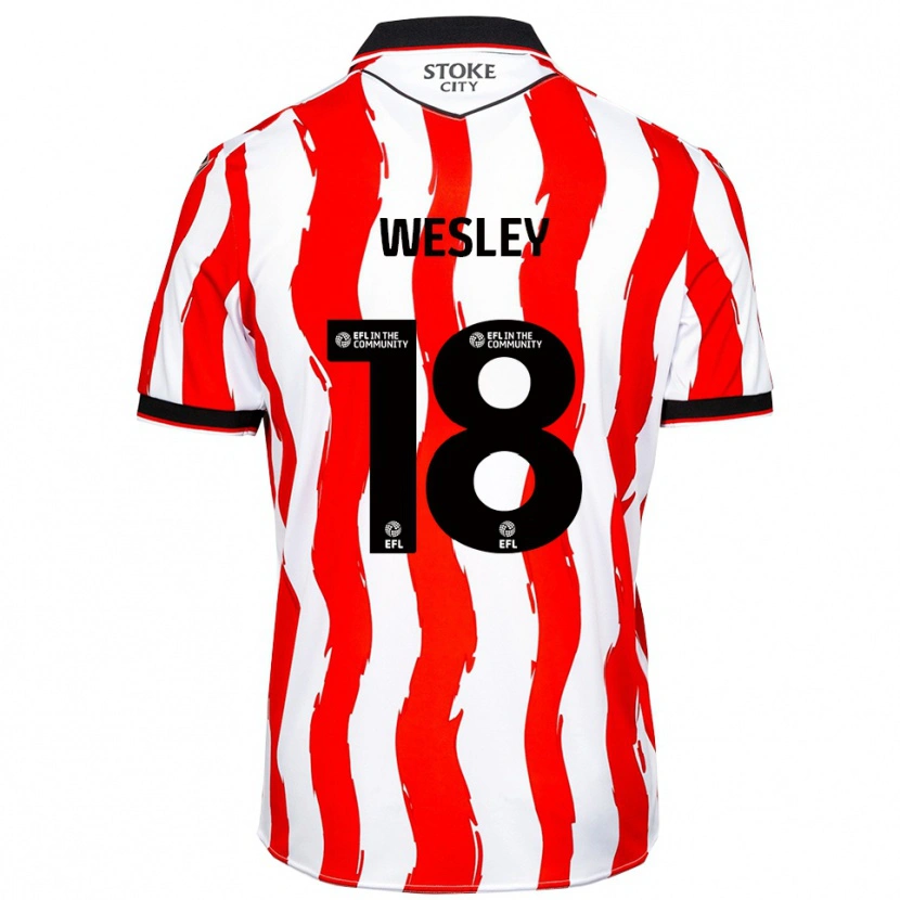 Danxen Hombre Camiseta Wesley Moraes #18 Blanco Rojo 1ª Equipación 2025/26 La Camisa México
