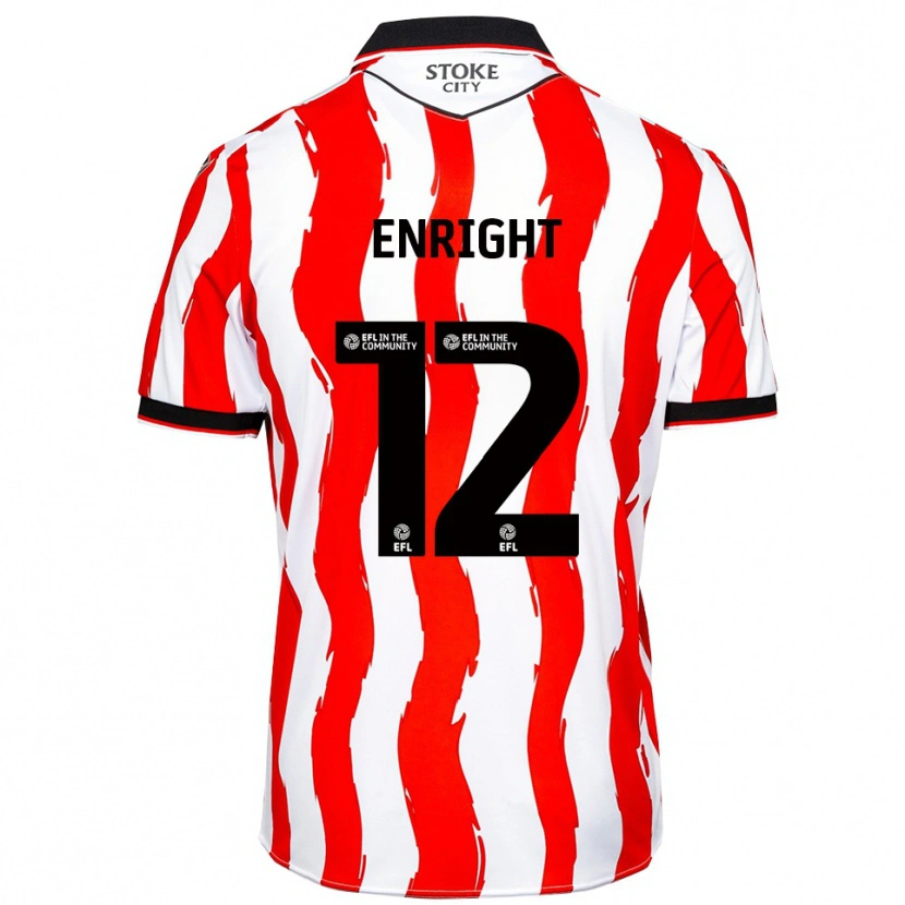 Danxen Hombre Camiseta Luke Enright #12 Blanco Rojo 1ª Equipación 2025/26 La Camisa México