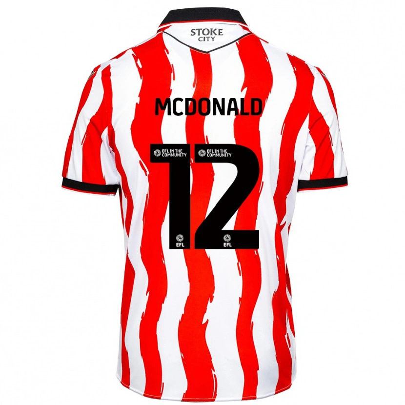 Danxen Hombre Camiseta Kayleigh Mcdonald #12 Blanco Rojo 1ª Equipación 2025/26 La Camisa México