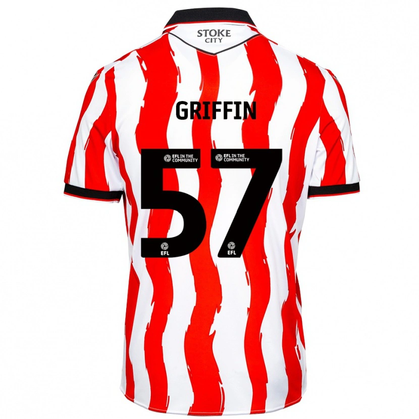 Danxen Hombre Camiseta Jake Griffin #57 Blanco Rojo 1ª Equipación 2025/26 La Camisa México