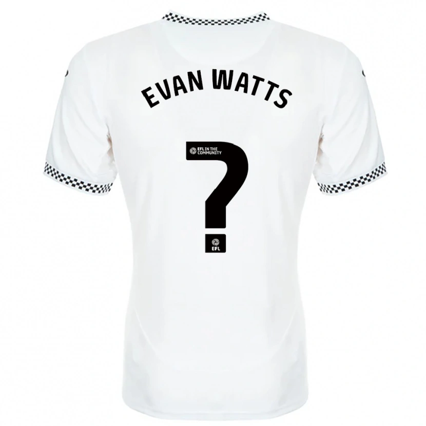 Danxen Hombre Camiseta Evan Watts #0 Blanco Naranja 1ª Equipación 2025/26 La Camisa México