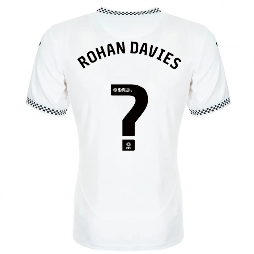 Danxen Hombre Camiseta Rohan Davies #0 Blanco Naranja 1ª Equipación 2025/26 La Camisa México
