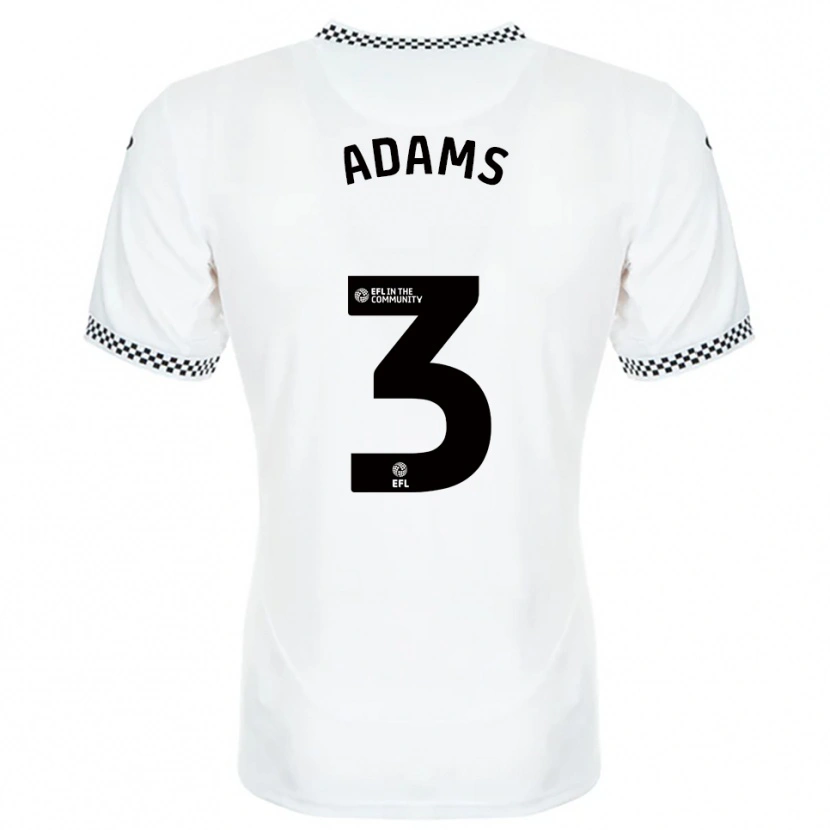 Danxen Hombre Camiseta Sarah Adams #3 Blanco Naranja 1ª Equipación 2025/26 La Camisa México