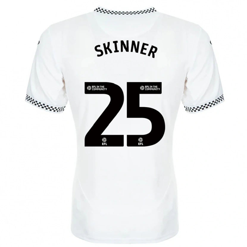 Danxen Hombre Camiseta Claire Skinner #25 Blanco Naranja 1ª Equipación 2025/26 La Camisa México