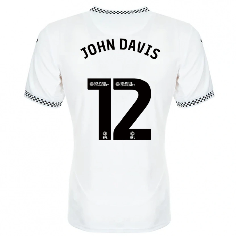 Danxen Hombre Camiseta Stacey John-Davis #12 Blanco Naranja 1ª Equipación 2025/26 La Camisa México