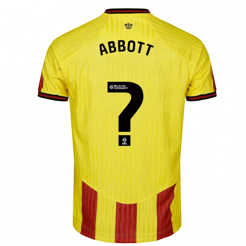 Danxen Hombre Camiseta George Abbott #0 Amarillo Rojo 1ª Equipación 2025/26 La Camisa México