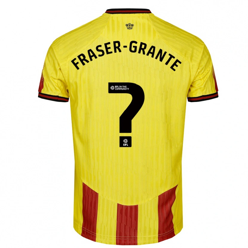 Danxen Hombre Camiseta Zak Fraser-Grante #0 Amarillo Rojo 1ª Equipación 2025/26 La Camisa México