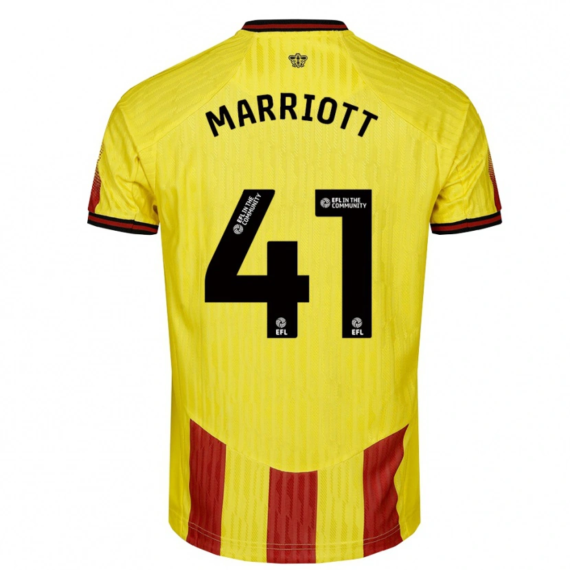 Danxen Hombre Camiseta Alfie Marriott #41 Amarillo Rojo 1ª Equipación 2025/26 La Camisa México