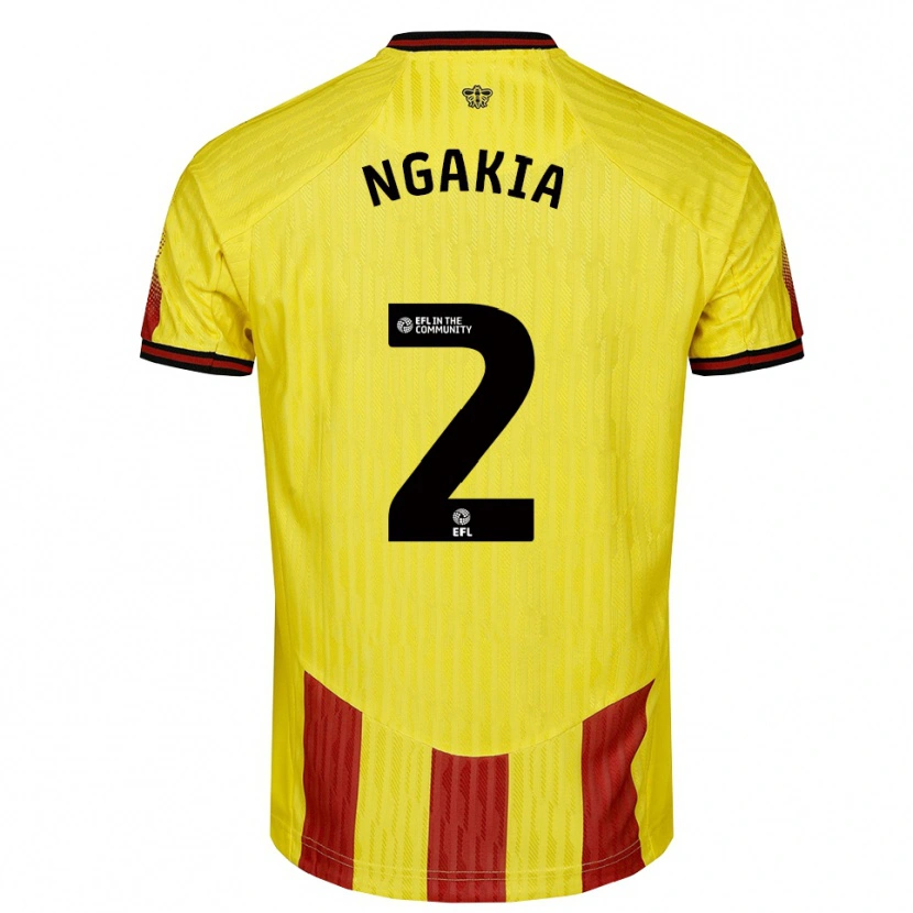 Danxen Hombre Camiseta Jeremy Ngakia #2 Amarillo Rojo 1ª Equipación 2025/26 La Camisa México