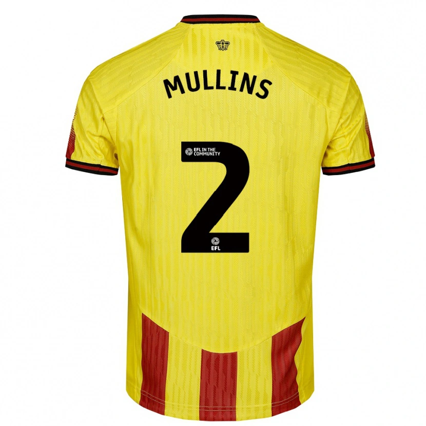 Danxen Hombre Camiseta Joshua Mullins #2 Amarillo Rojo 1ª Equipación 2025/26 La Camisa México
