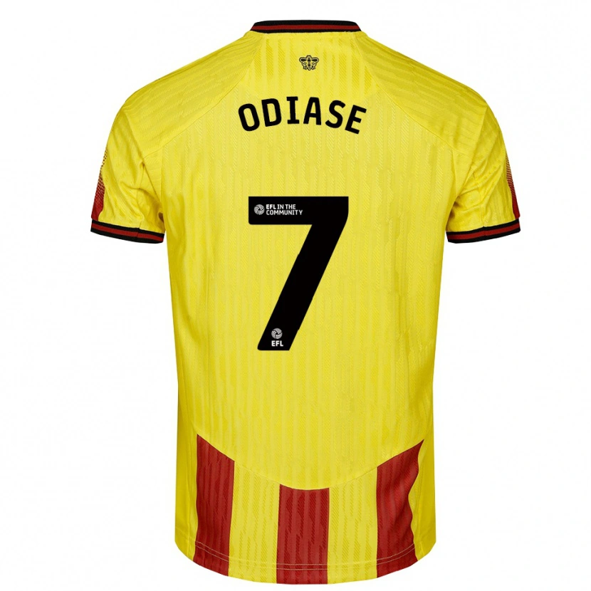 Danxen Hombre Camiseta Kash Odiase #7 Amarillo Rojo 1ª Equipación 2025/26 La Camisa México
