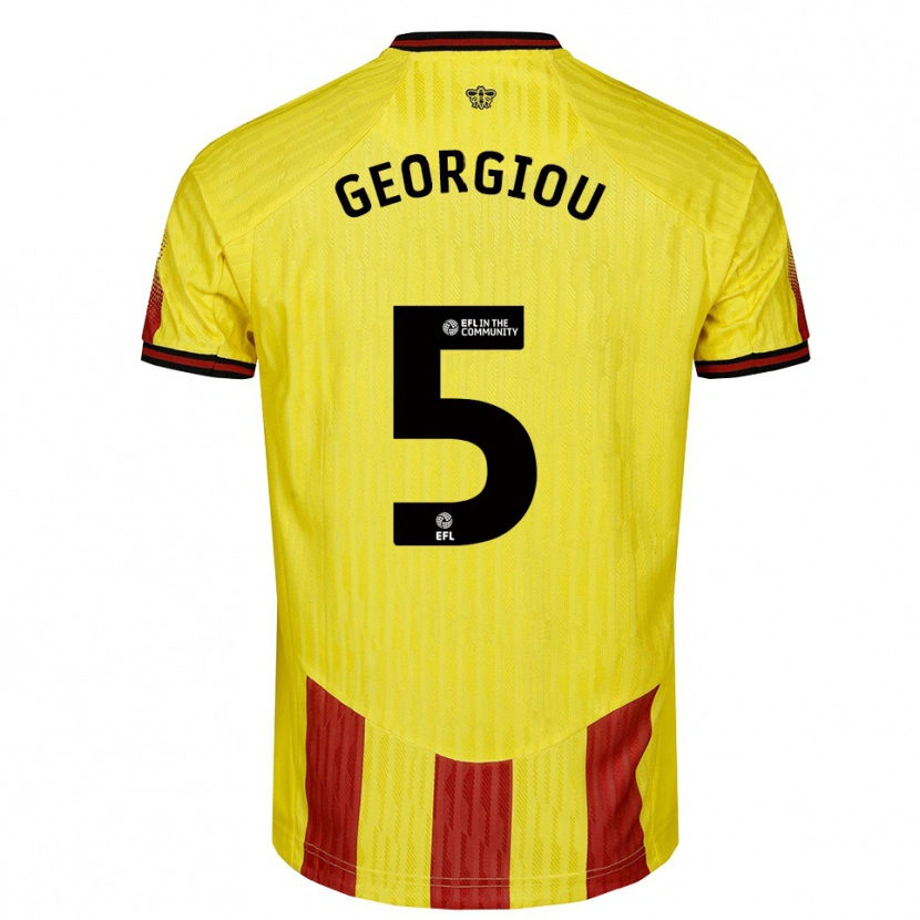 Danxen Hombre Camiseta Tom Georgiou #5 Amarillo Rojo 1ª Equipación 2025/26 La Camisa México