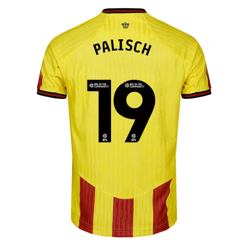 Danxen Hombre Camiseta Alli Palisch #19 Amarillo Rojo 1ª Equipación 2025/26 La Camisa México