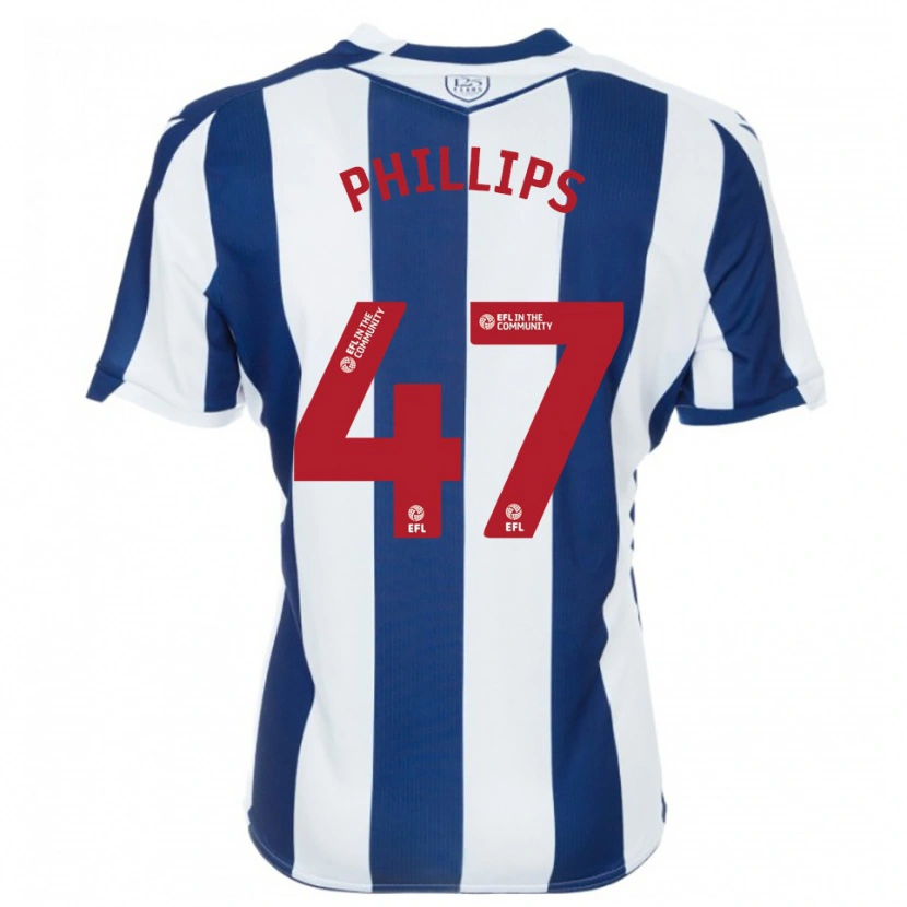 Danxen Hombre Camiseta Nat Phillips #47 Azul Marino Blanco 1ª Equipación 2025/26 La Camisa México
