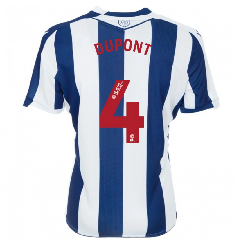 Danxen Hombre Camiseta Noah Dupont #4 Azul Marino Blanco 1ª Equipación 2025/26 La Camisa México