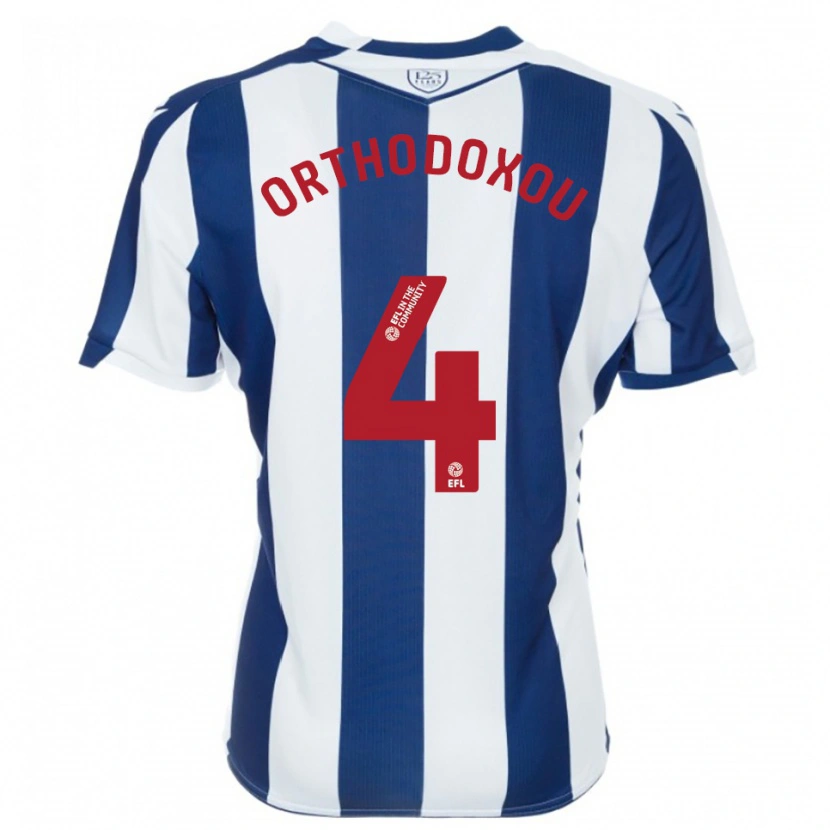 Danxen Hombre Camiseta Francesca Orthodoxou #4 Azul Marino Blanco 1ª Equipación 2025/26 La Camisa México