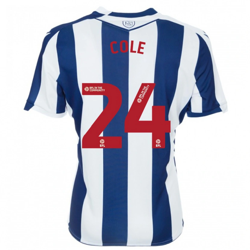 Danxen Hombre Camiseta Delphi Cole #24 Azul Marino Blanco 1ª Equipación 2025/26 La Camisa México