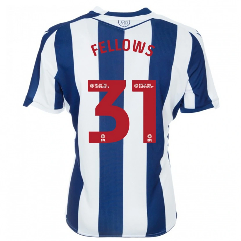 Danxen Hombre Camiseta Tom Fellows #31 Azul Marino Blanco 1ª Equipación 2025/26 La Camisa México