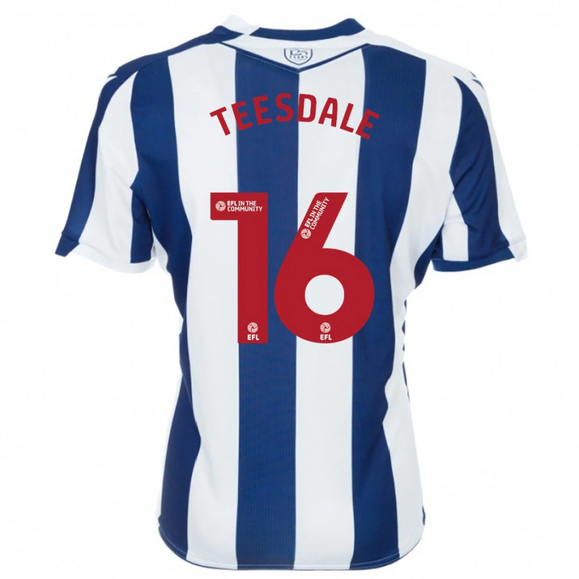 Danxen Hombre Camiseta Finn Teesdale #16 Azul Marino Blanco 1ª Equipación 2025/26 La Camisa México