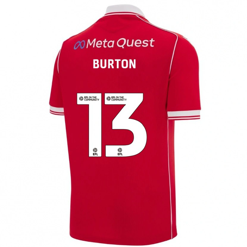 Danxen Hombre Camiseta Callum Burton #13 Rojo Blanco 1ª Equipación 2025/26 La Camisa México