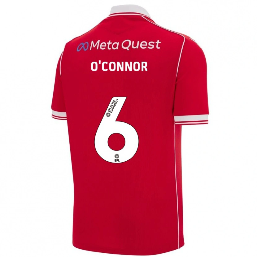 Danxen Hombre Camiseta Thomas O'connor #6 Rojo Blanco 1ª Equipación 2025/26 La Camisa México
