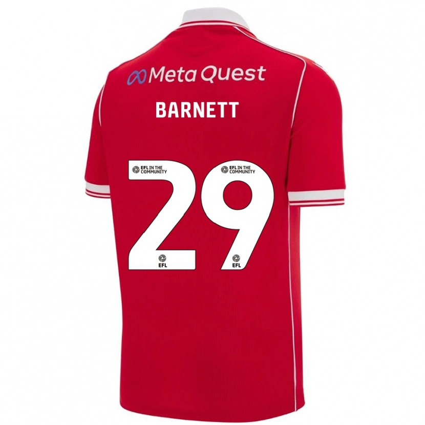 Danxen Hombre Camiseta Ryan Barnett #29 Rojo Blanco 1ª Equipación 2025/26 La Camisa México