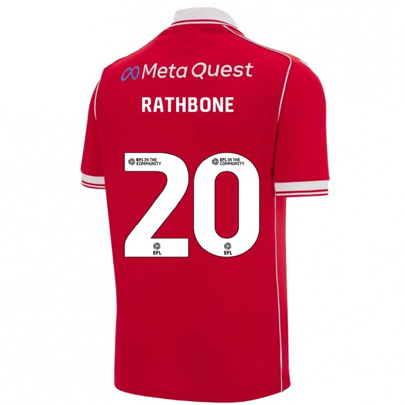 Danxen Hombre Camiseta Ollie Rathbone #20 Rojo Blanco 1ª Equipación 2025/26 La Camisa México