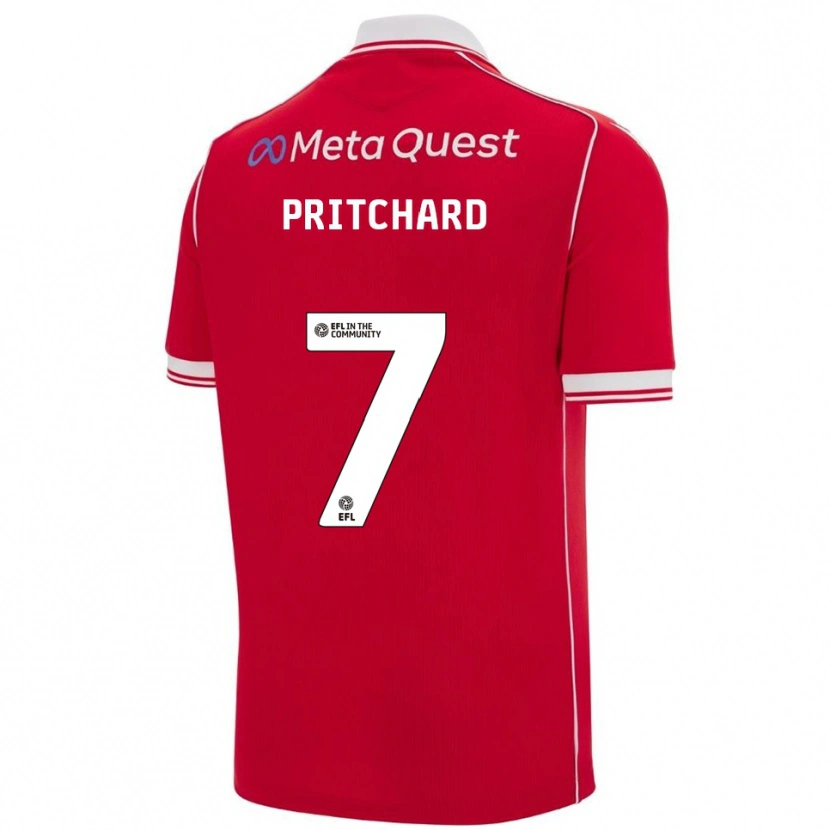 Danxen Hombre Camiseta Rebecca Pritchard #7 Rojo Blanco 1ª Equipación 2025/26 La Camisa México