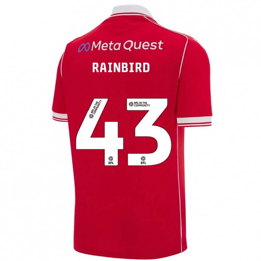 Danxen Hombre Camiseta James Rainbird #43 Rojo Blanco 1ª Equipación 2025/26 La Camisa México