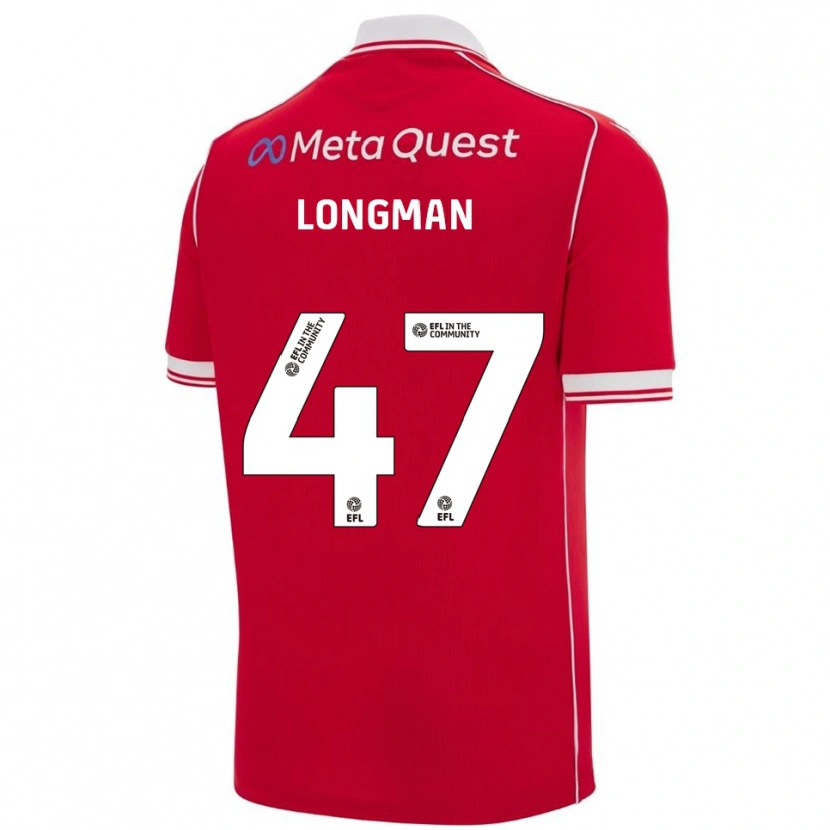 Danxen Hombre Camiseta Ryan Longman #47 Rojo Blanco 1ª Equipación 2025/26 La Camisa México