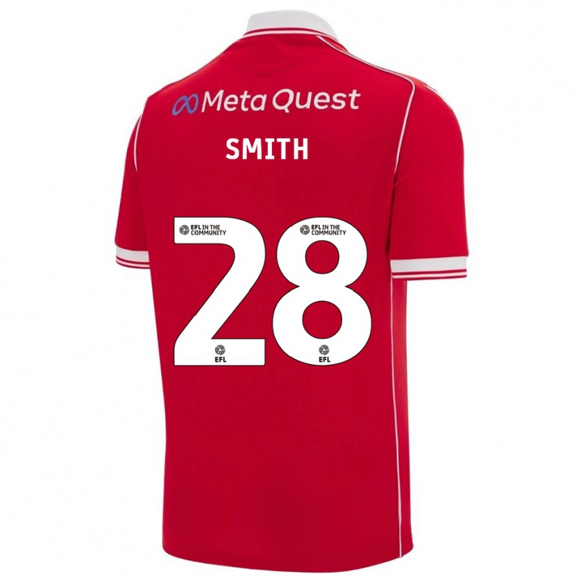 Danxen Hombre Camiseta Sam Smith #28 Rojo Blanco 1ª Equipación 2025/26 La Camisa México