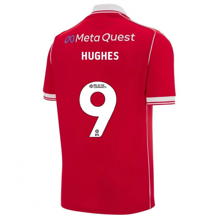 Danxen Hombre Camiseta Rosie Hughes #9 Rojo Blanco 1ª Equipación 2025/26 La Camisa México