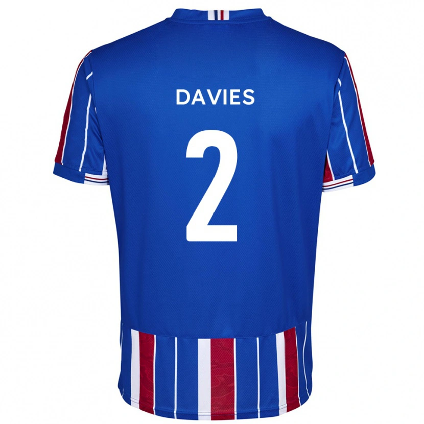 Danxen Hombre Camiseta Archie Davies #2 Azul Rojo Blanco 1ª Equipación 2025/26 La Camisa México