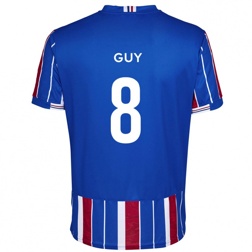Danxen Hombre Camiseta Callum Guy #8 Azul Rojo Blanco 1ª Equipación 2025/26 La Camisa México