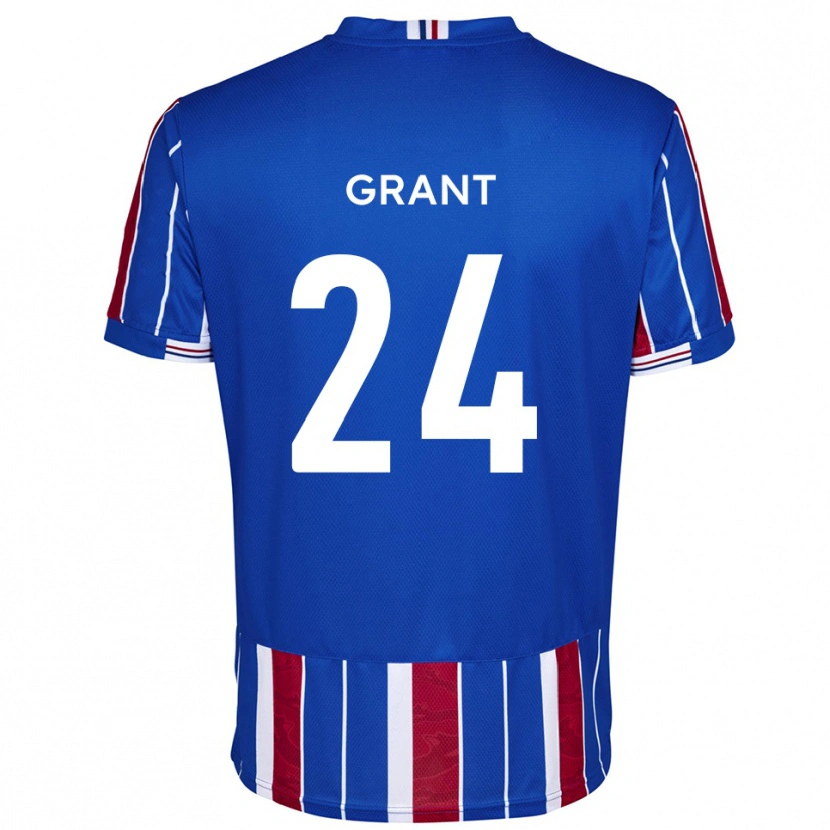 Danxen Hombre Camiseta Josh Grant #24 Azul Rojo Blanco 1ª Equipación 2025/26 La Camisa México