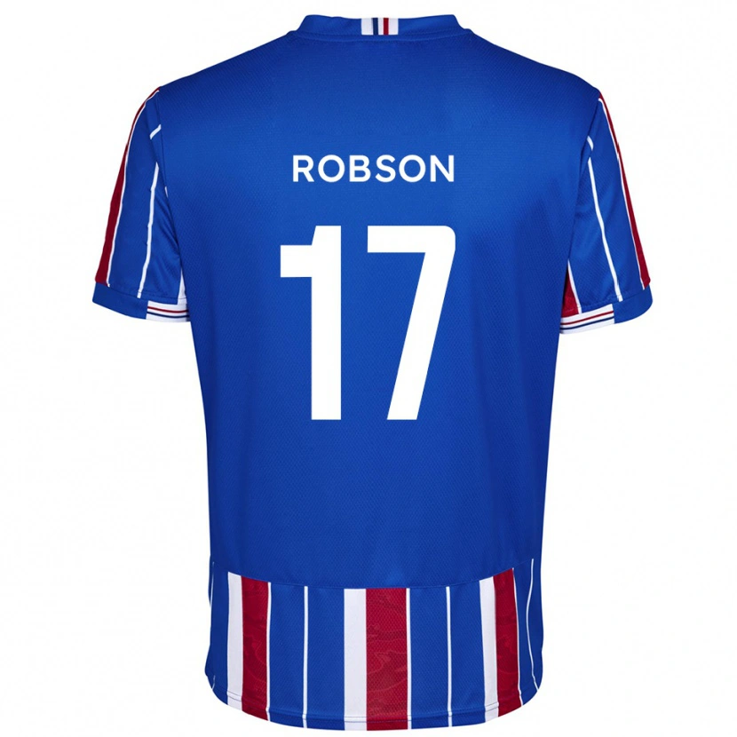 Danxen Hombre Camiseta Ethan Robson #17 Azul Rojo Blanco 1ª Equipación 2025/26 La Camisa México