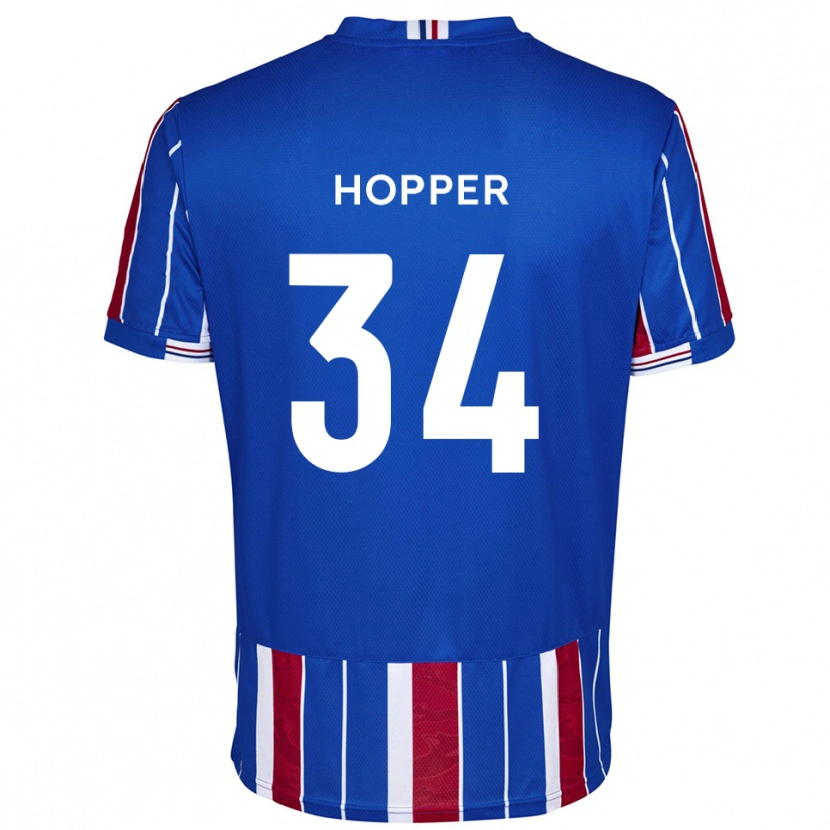 Danxen Hombre Camiseta Dan Hopper #34 Azul Rojo Blanco 1ª Equipación 2025/26 La Camisa México