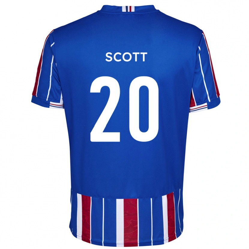 Danxen Hombre Camiseta Cedwyn Scott #20 Azul Rojo Blanco 1ª Equipación 2025/26 La Camisa México